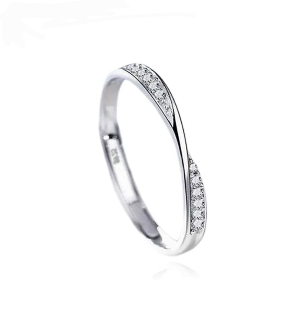 Bague femme réglable solitaire argent 925 sertis Maya