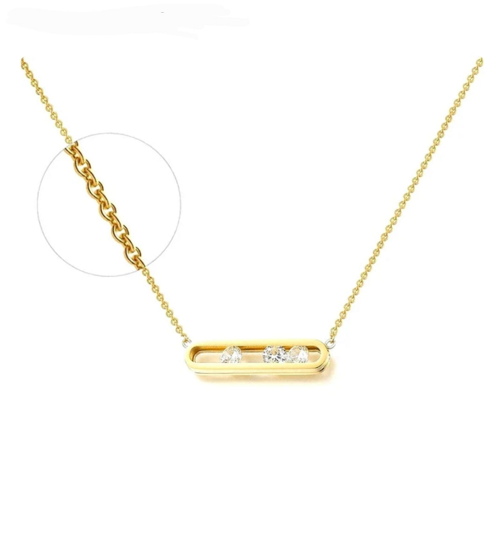 Collier femme acier inoxydable or
