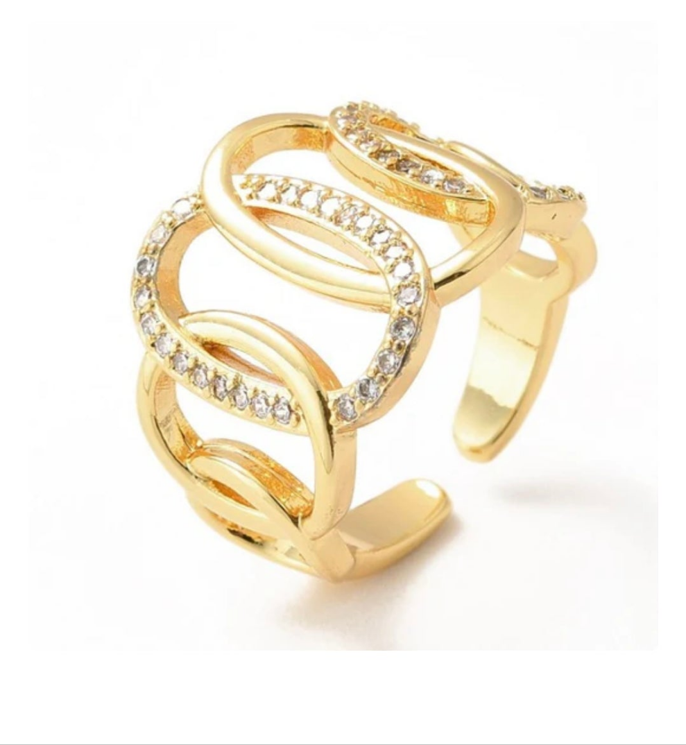 Bague femme réglable ovales imbriqués
