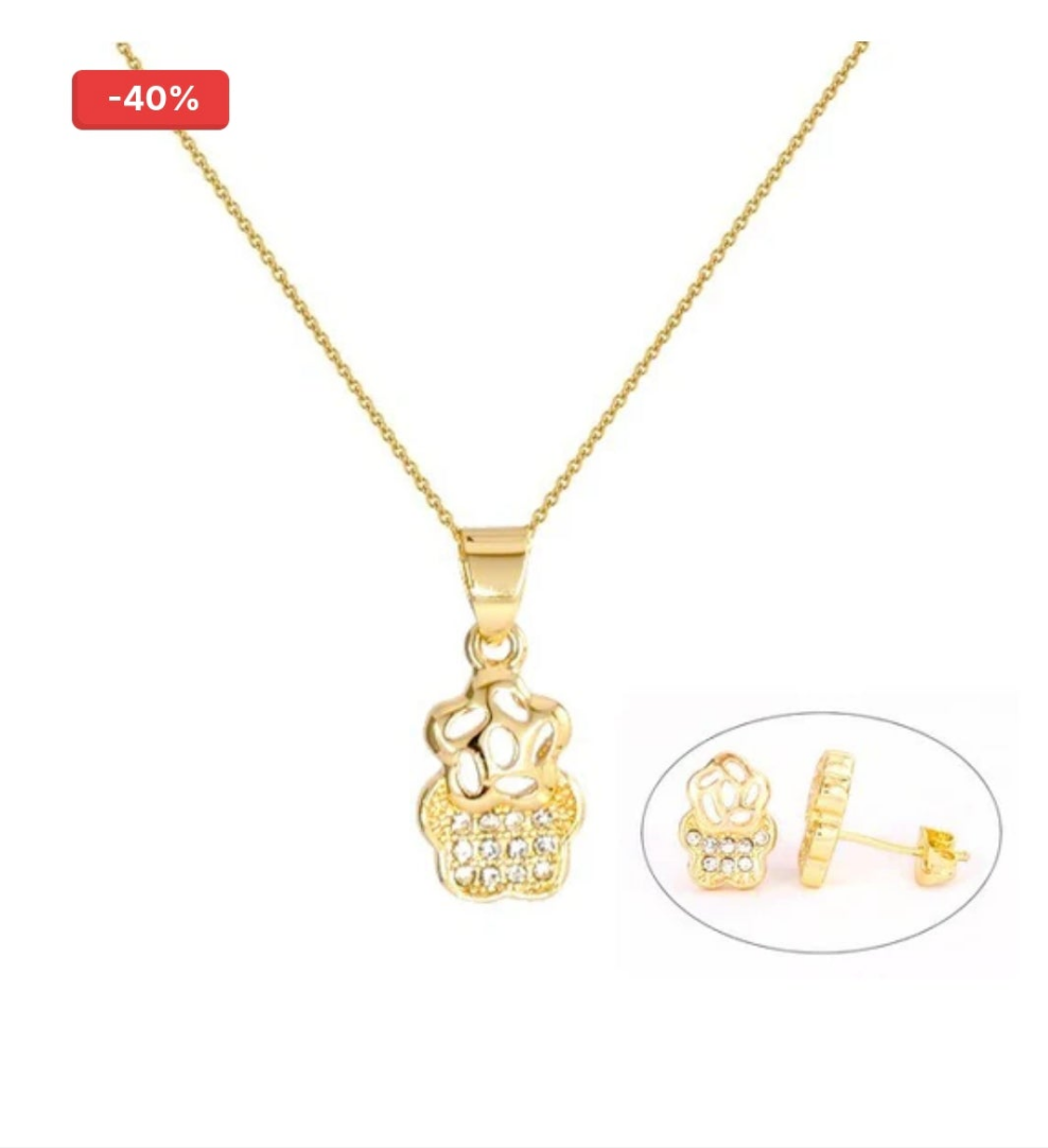 Parure femme sertis de diamant CZ - Couleur Or