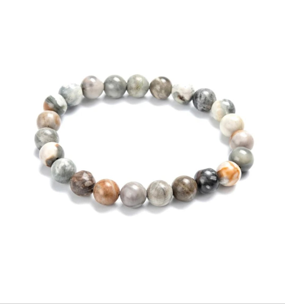 Bracelet pierres naturelles 8 mm jaspe picasso