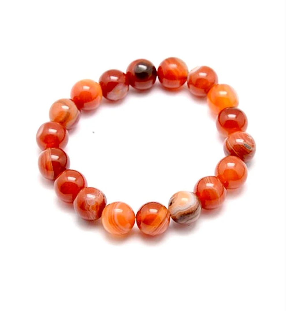 Bracelet pierres naturelles agate rayée 6 mm