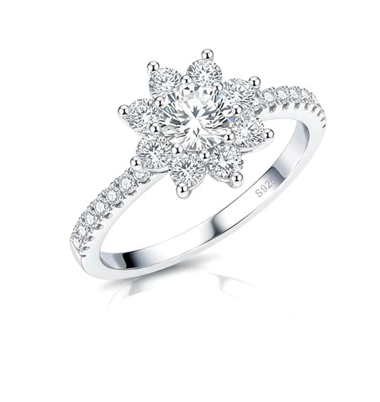 Bague femme argent 925 ornée Soleil