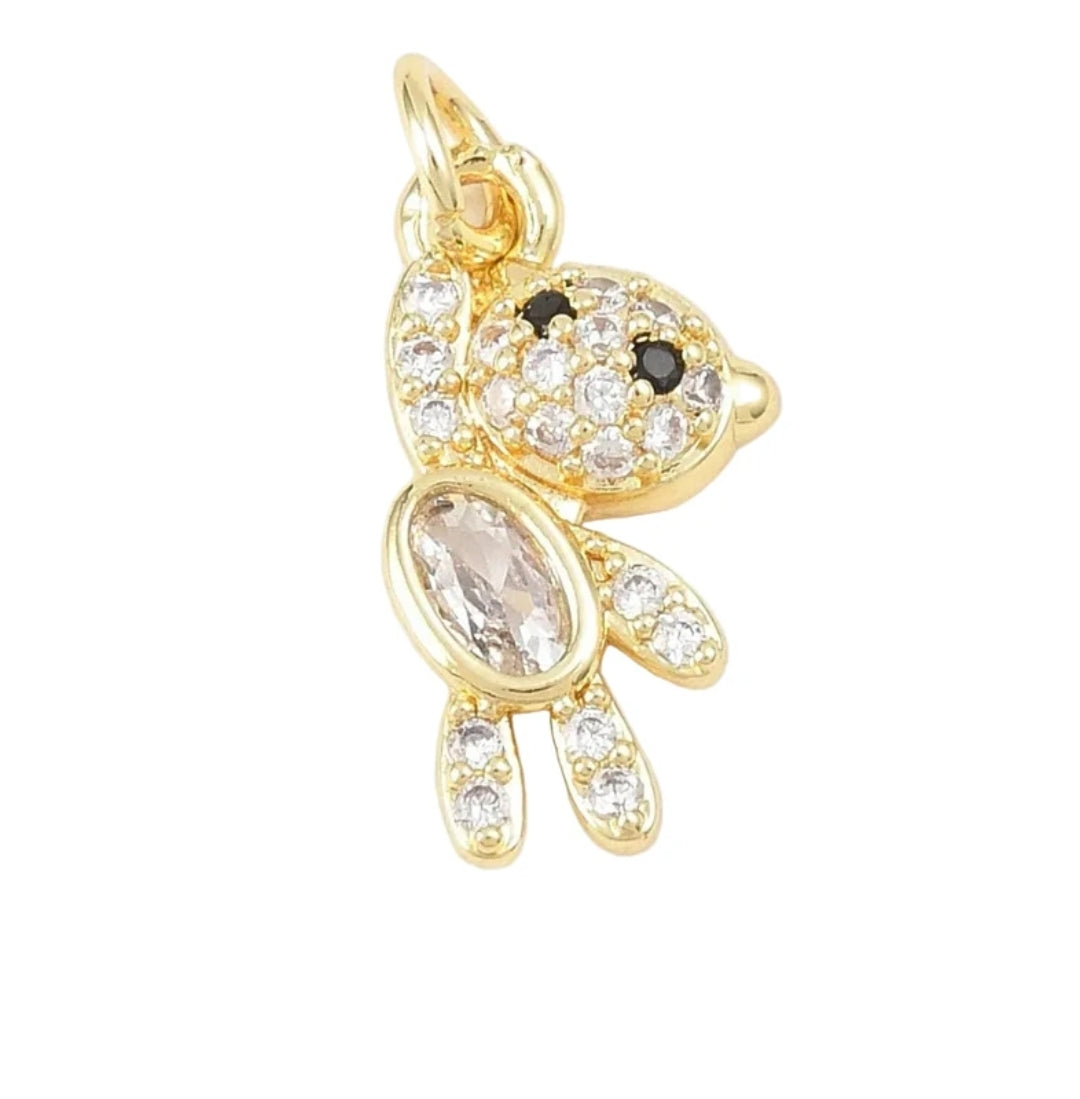 Pendentif breloque petit ours zirconiums sertis