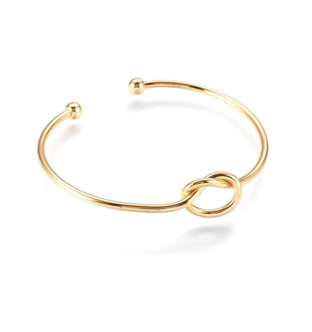 Bracelet pour femme - jonc manchette nœud