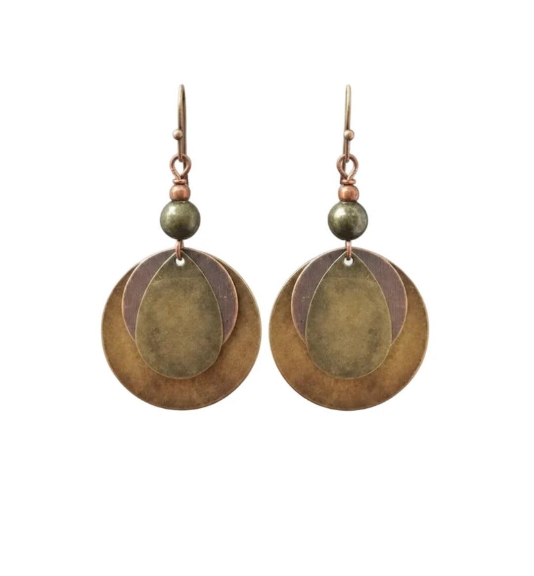 Boucles d'oreilles fantaisie métal ronde