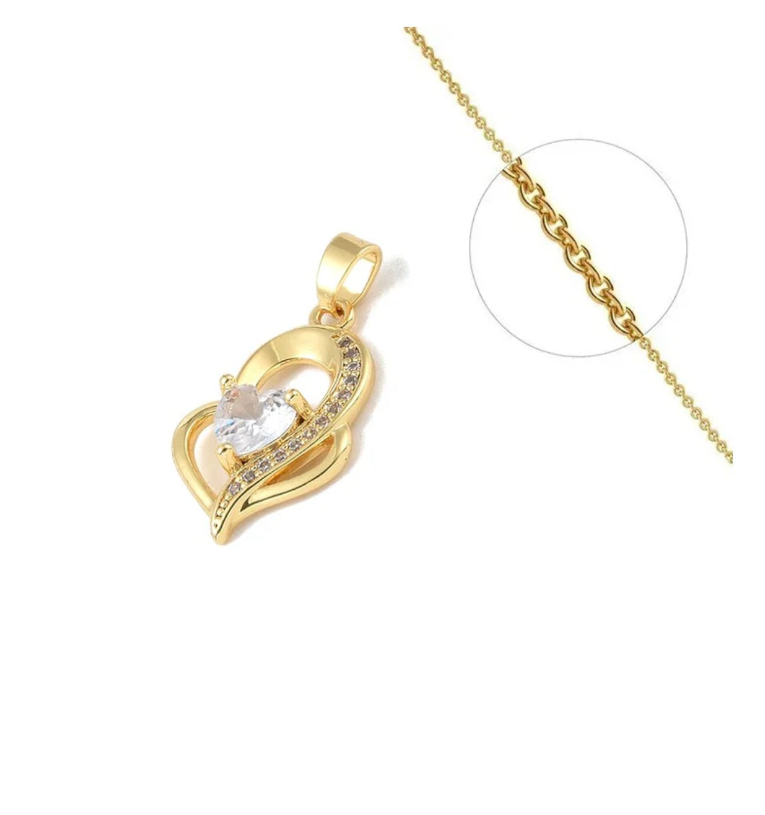 Collier femme avec pendentif cœurs zirconiums sertis