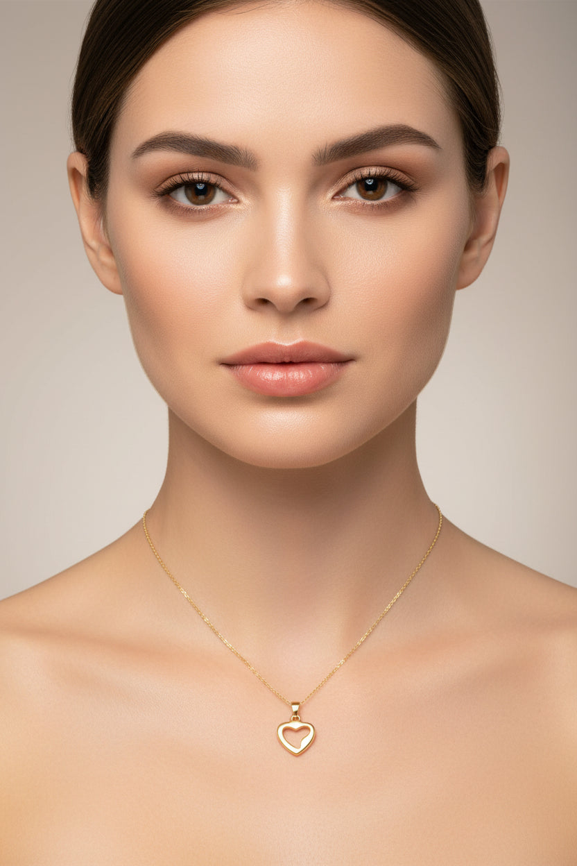 Collier femme acier inoxydable avec pendentif Cœur ajouré