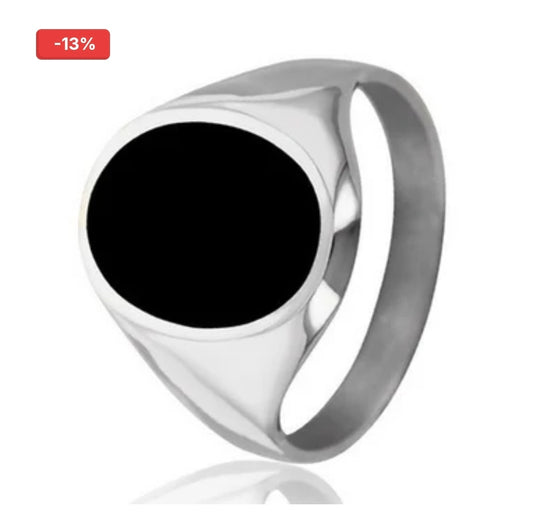 Bague en Acier 316 - Chevaliere fine - Couleur argenté