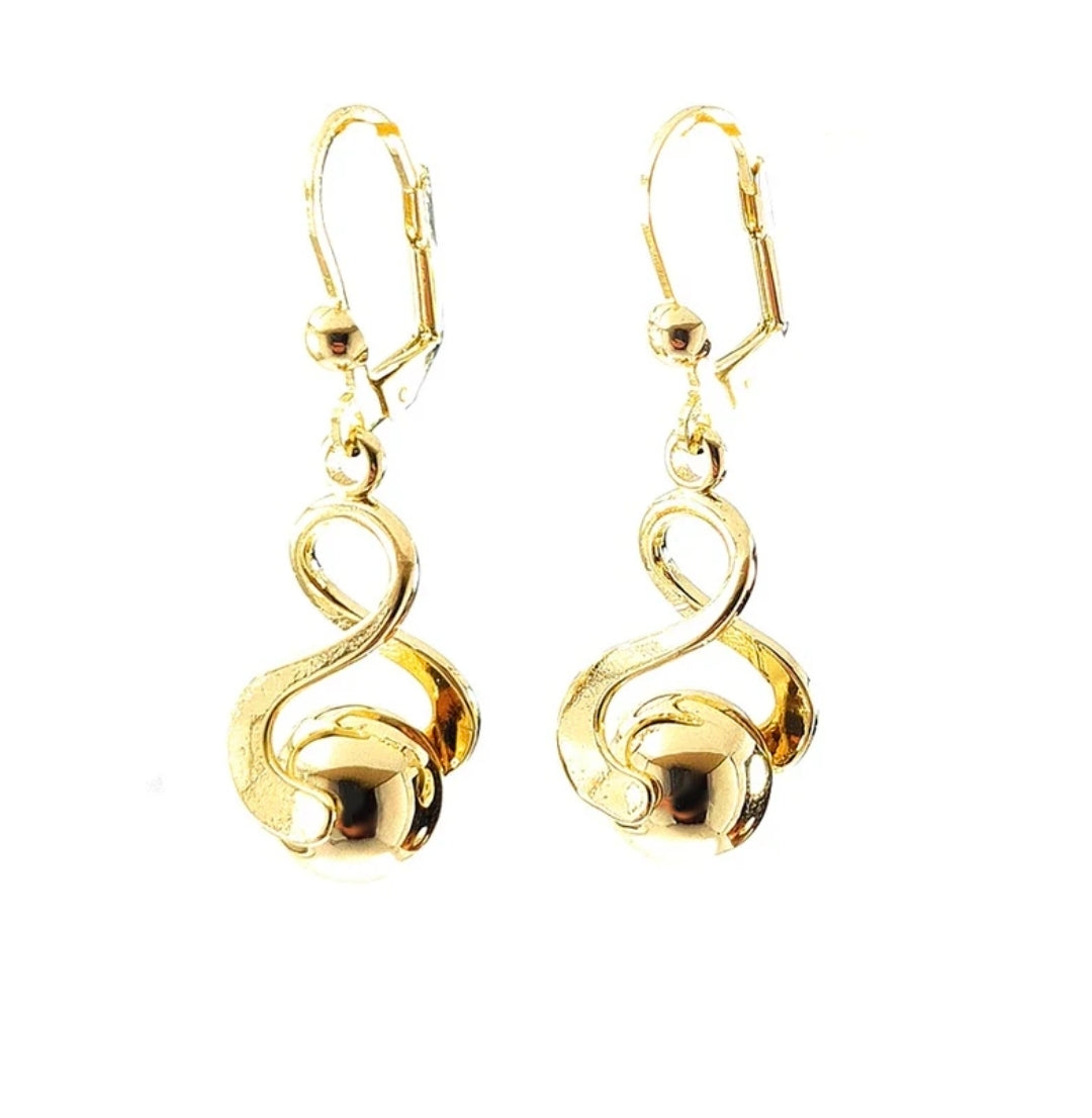 Boucles d'oreilles pendantes infini avec boule