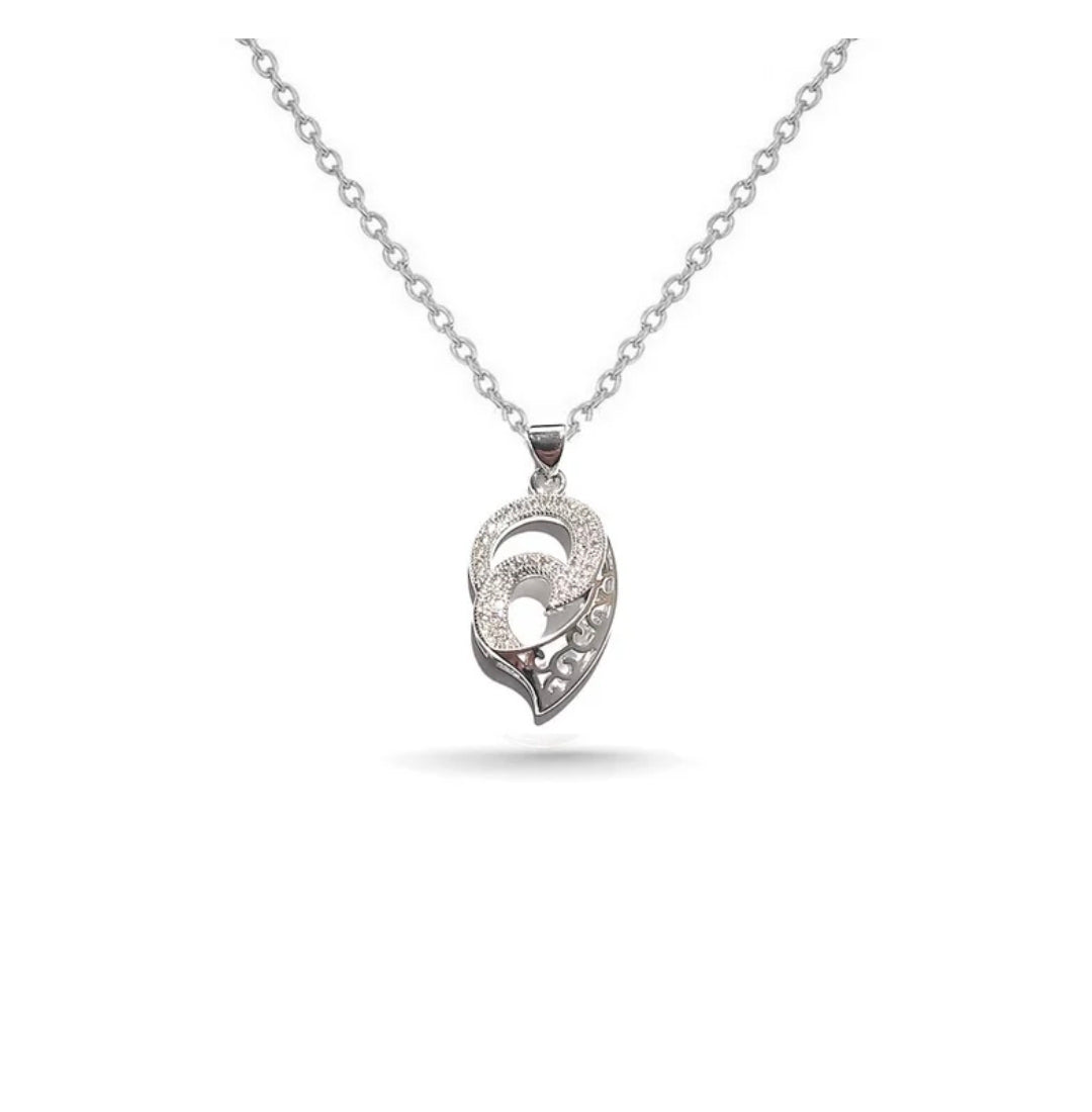 Collier rhodié femme spirale