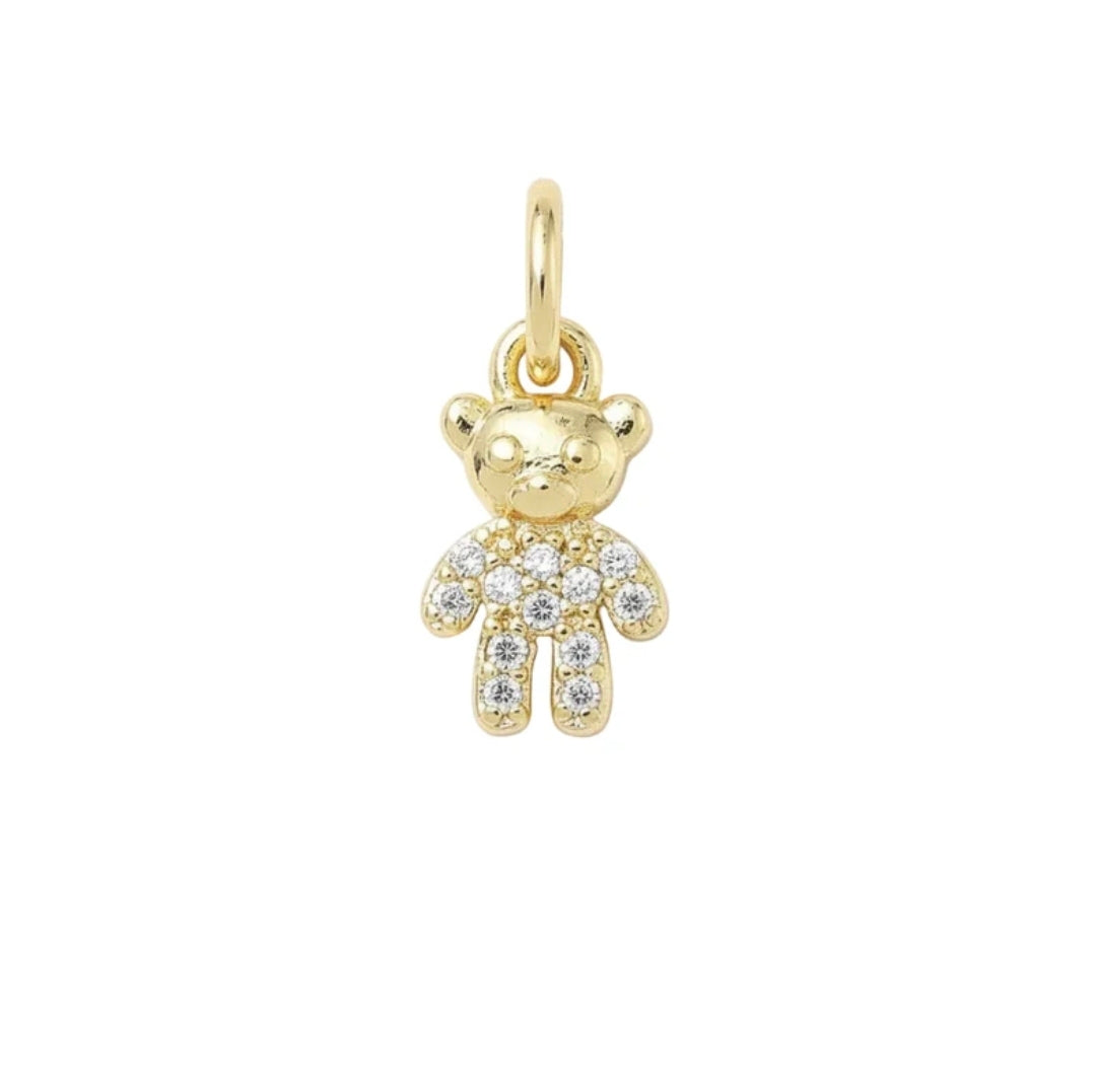 Pendentif breloque petit ourson avec zirconiums sertis