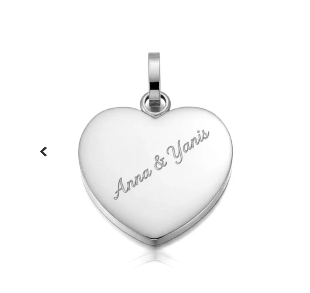 Pendentif acier à personnaliser cœur argenté