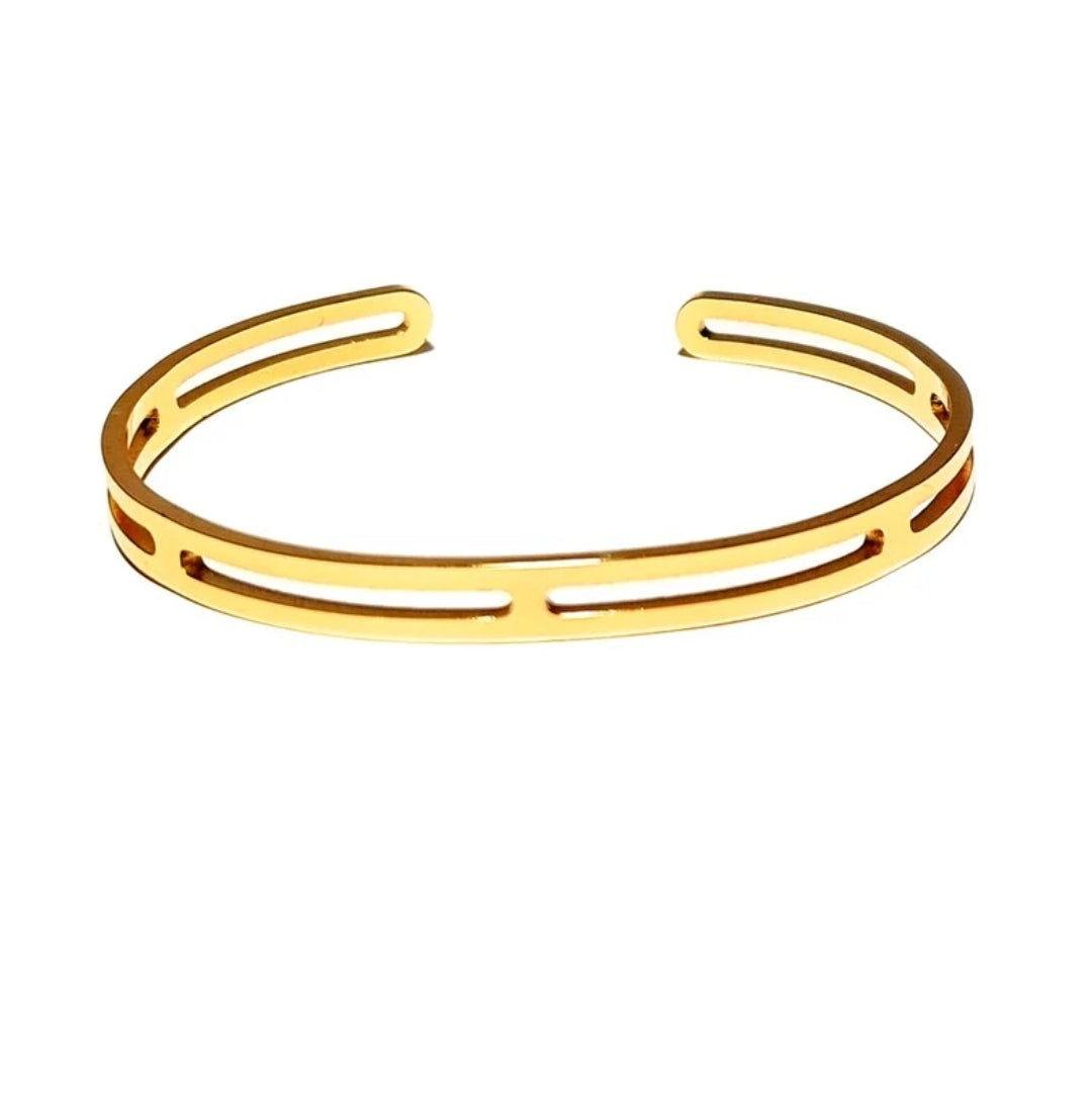 Bracelet pour femme - jonc double rang