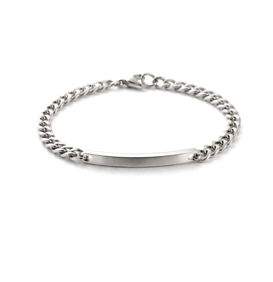 Bracelet homme gourmette en acier inoxydable