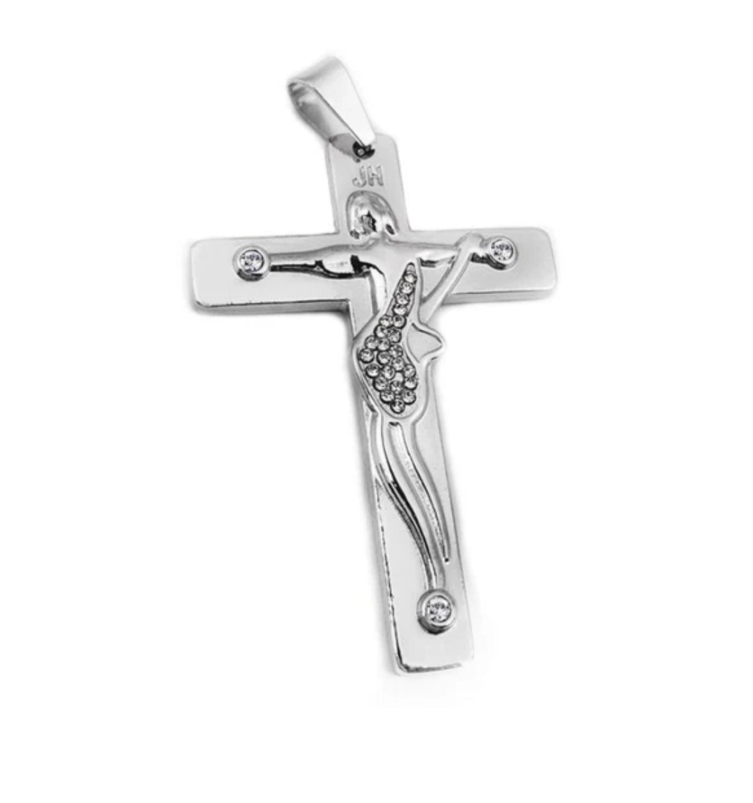Croix guitare JOHNNY HALLYDAY en acier 316 - Couleur argenté