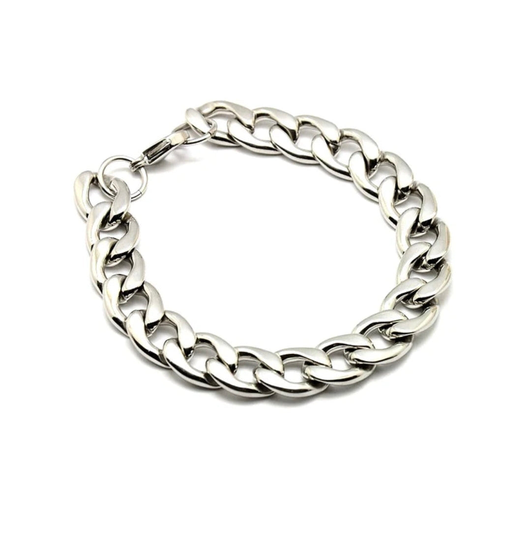 Bracelet acier inoxydable homme maille gourmette 12mm