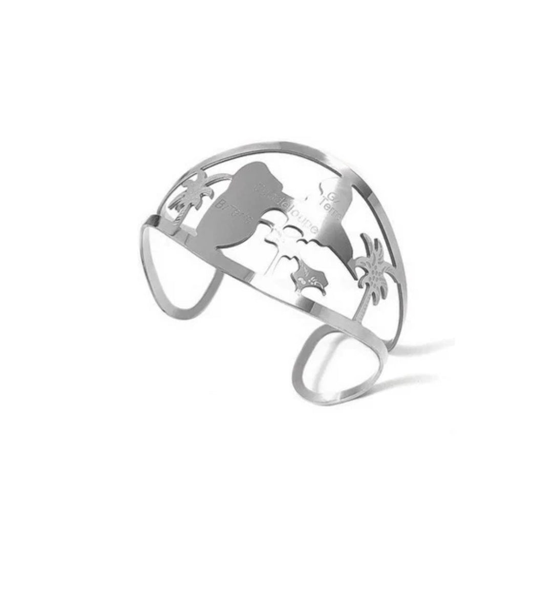Bague en Acier 316 - Guadeloupe - couleur argenté