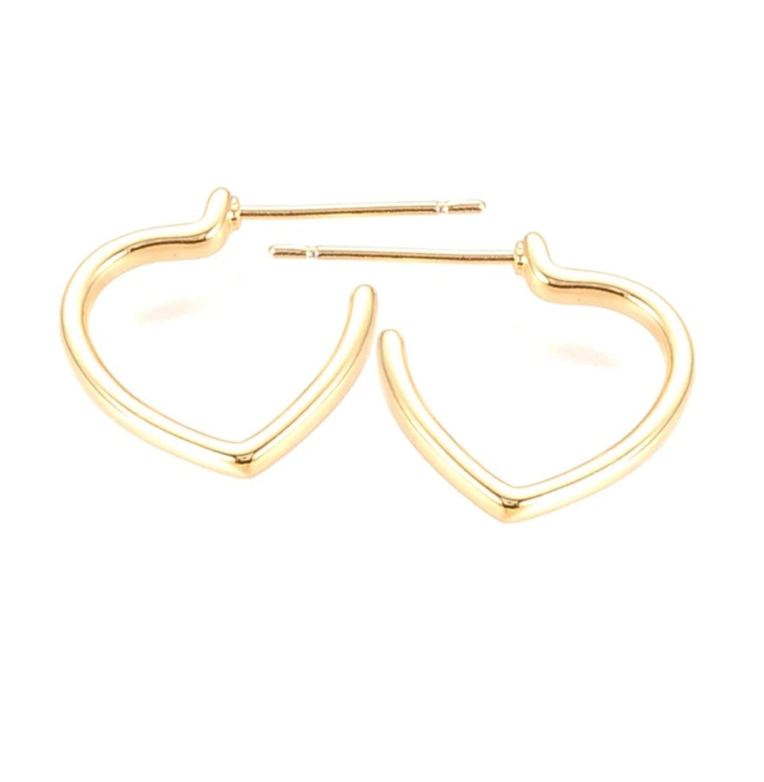 Boucles d'oreilles femme Créoles cœur or 15 mm