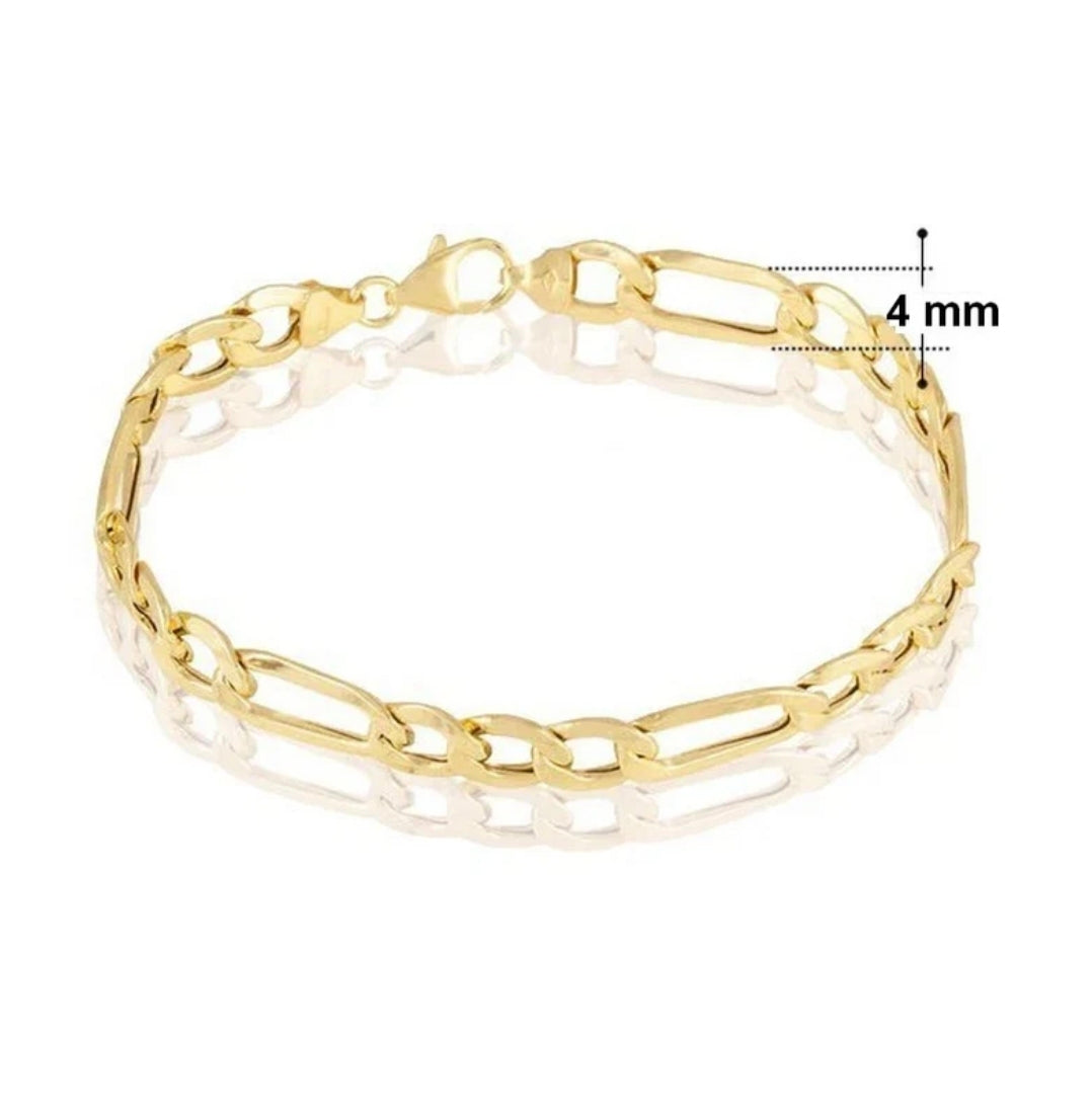 Bracelet pour femme - Maille figaro - 4 mm