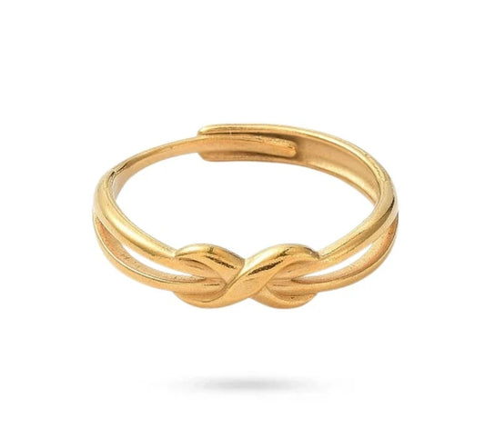 Bague femme acier inoxydable doré Infini