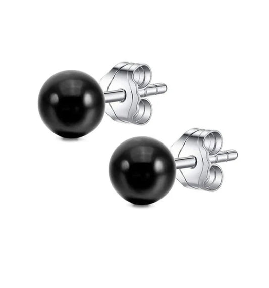 Boucles d'oreilles femme céramique - Puces - Couleur noir