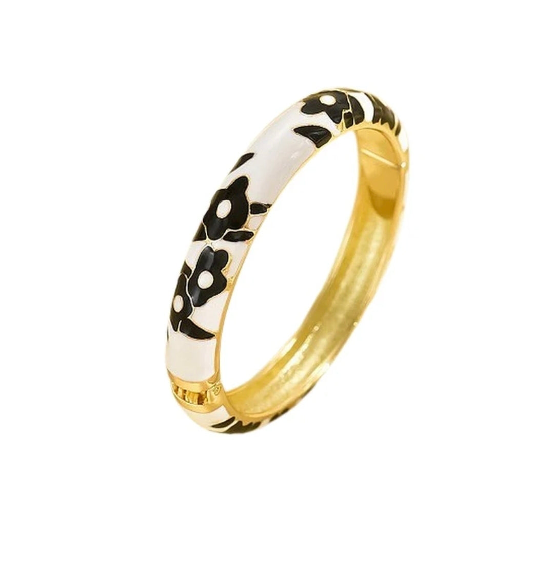 Bracelet émail et plaqué or 18k