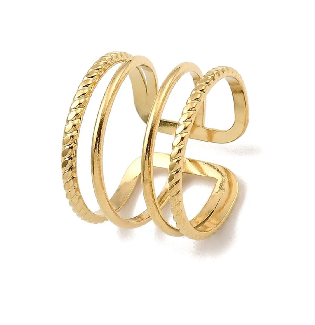 Bague femme réglable quatre rangées