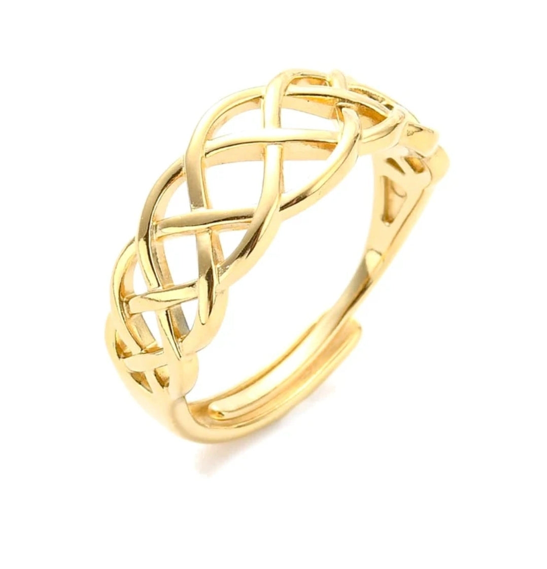Bague femme réglable entrelacé
