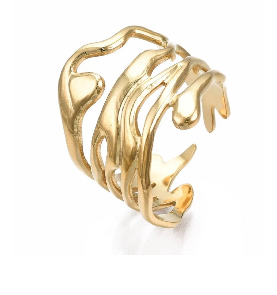 Bague femme réglable large