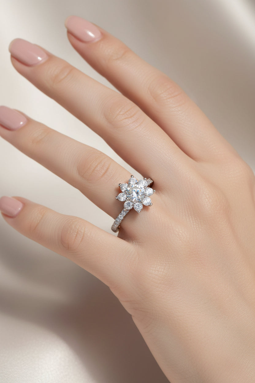 Bague femme argent 925 ornée Soleil