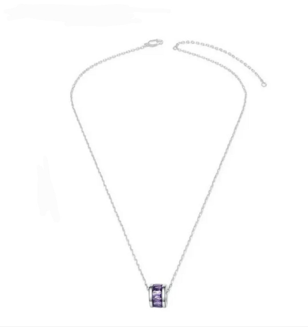 Collier femme argent 925 oxyde mauve Emy