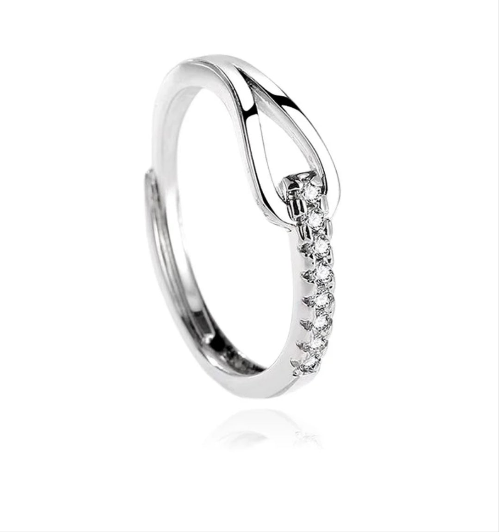 Bague solitaire femme réglable argent 925 Maguy