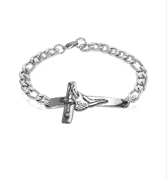 Bracelet gourmette JOHNNY HALLYDAY en acier inoxydable 316