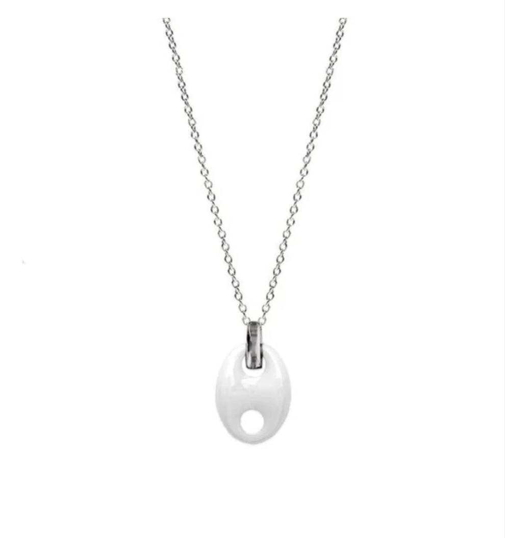 Collier acier céramique - Grain de café
