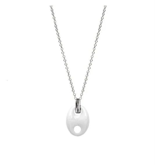 Collier acier céramique - Grain de café