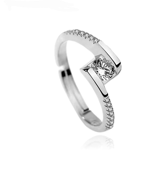Bague femme réglable solitaire argent 925 Celina