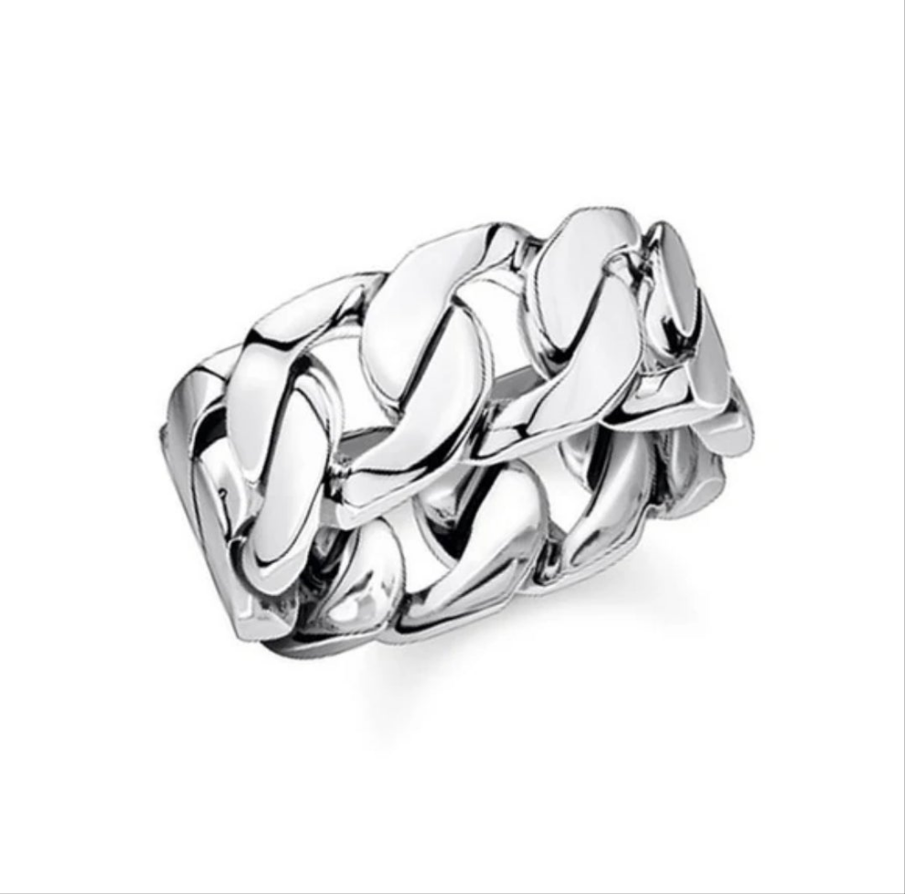 Bague acier 316 maille gourmette