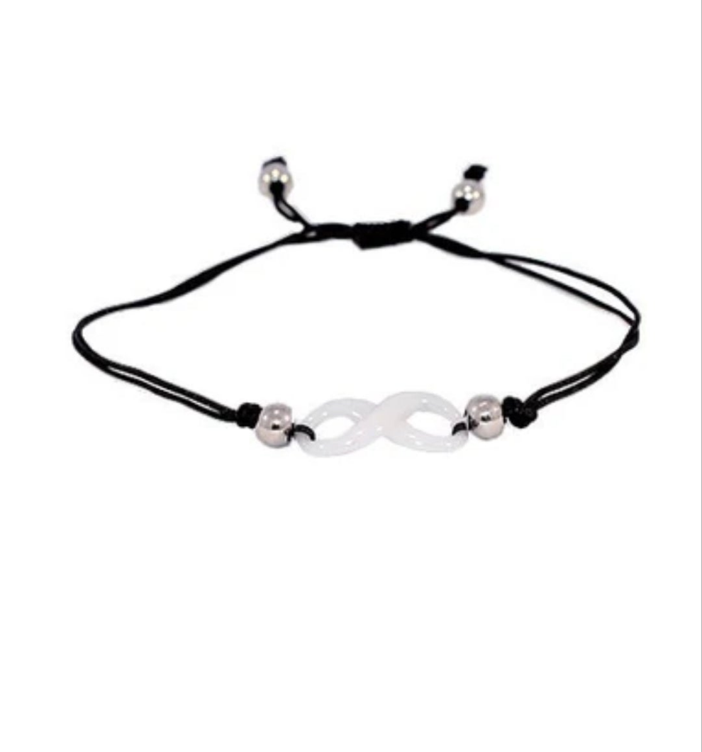 Bracelet cordon céramique Infini blanc