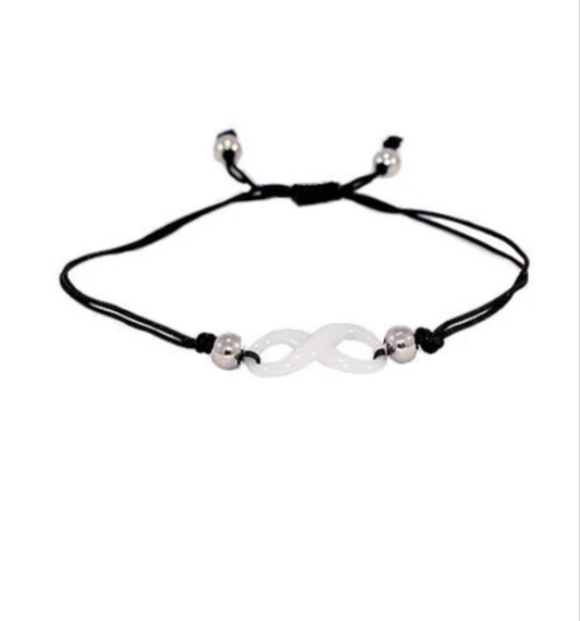 Bracelet cordon céramique Infini blanc