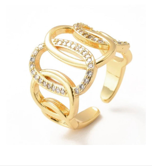 Bague femme réglable ovales imbriqués