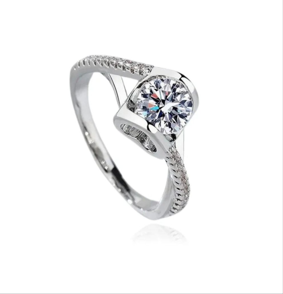 Bague femme réglable argent 925 oxyde ornée Diane