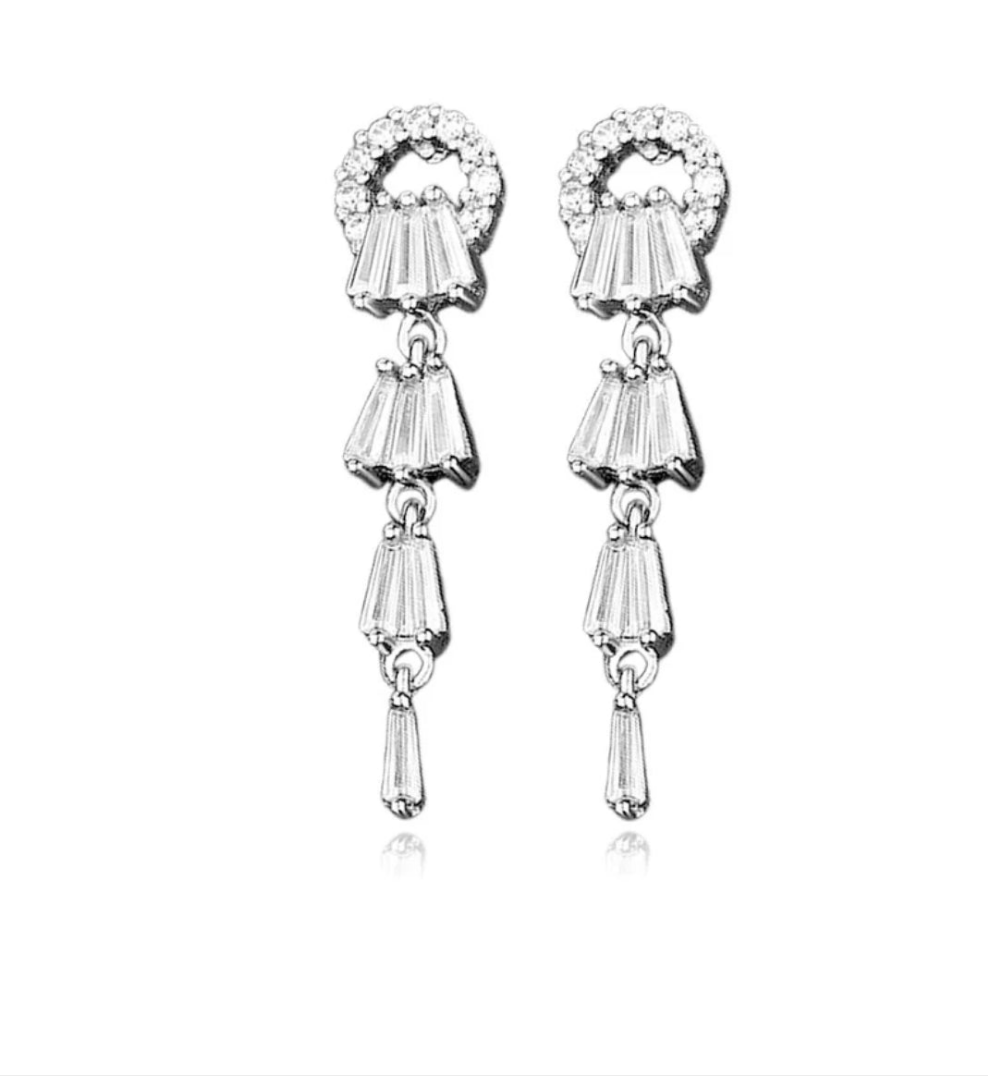 Boucles d'oreilles femme pendante argent 925 Agathe