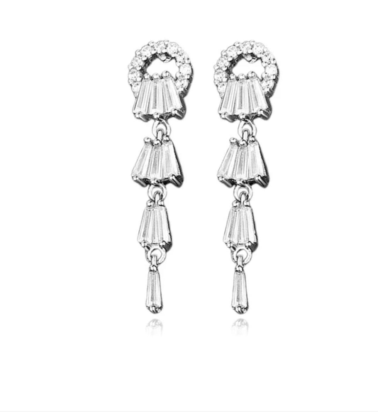 Boucles d'oreilles femme pendante argent 925 Agathe