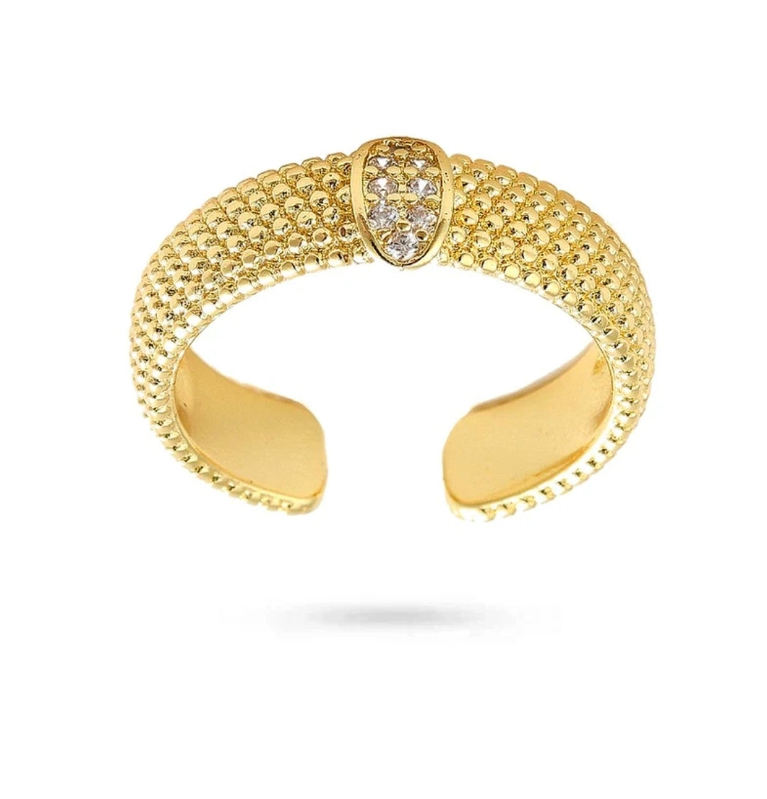 Bague femme réglable alliance sertis zirconiums
