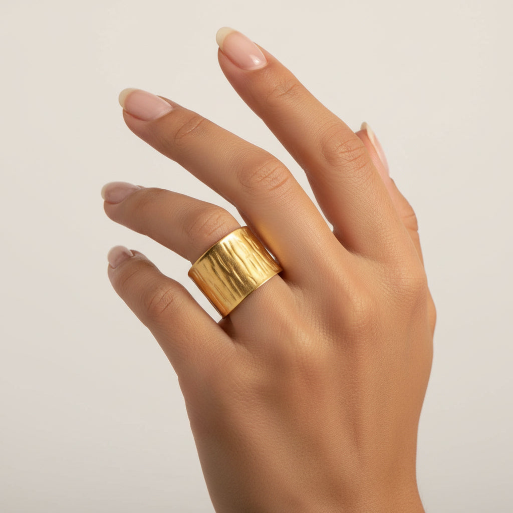 Bague femme inoxydable réglable large