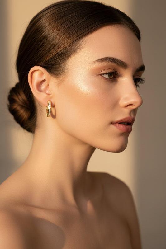 Boucles d'oreilles femme Créoles dorées à l'or fin