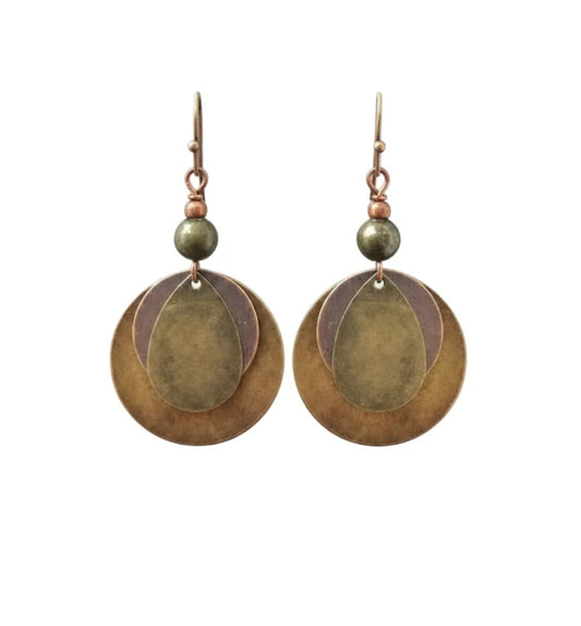 Boucles d'oreilles fantaisie métal ronde