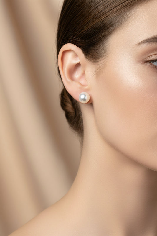 Boucles d'oreilles céramique - Puces - Couleur blanc