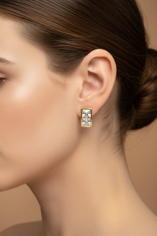 Boucles d'oreilles pour femme - Petit rectangle